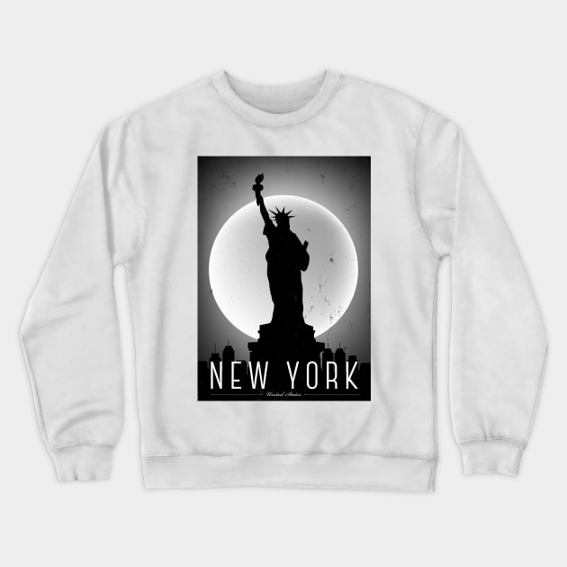 New York black and white poster Crewneck Sweatshirt by kursatunsal